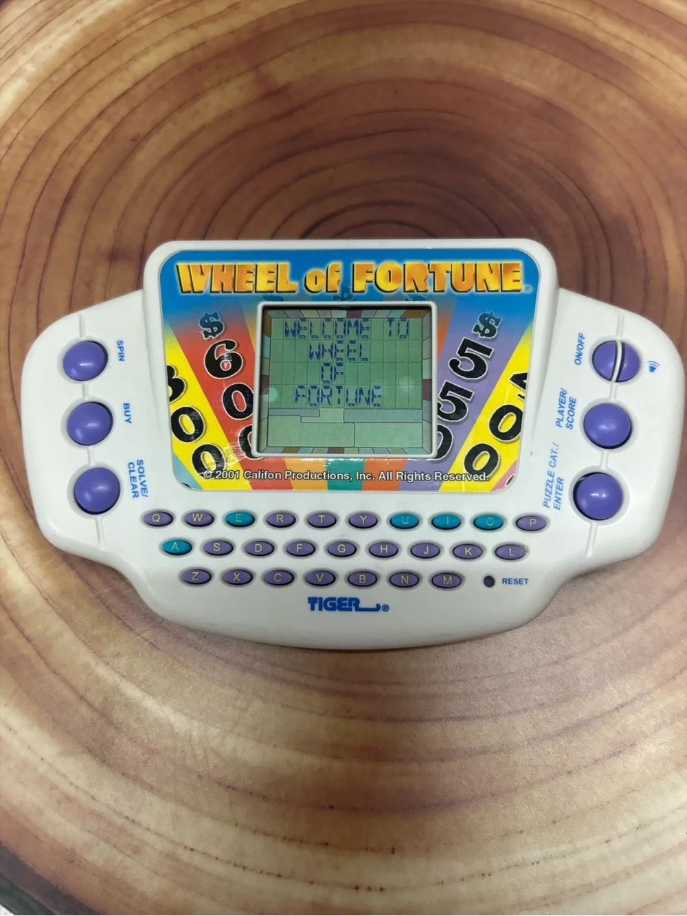 Vintage 2001 Tiger Wheel of Fortune Handheld Electronic Game Cartridge Tested
